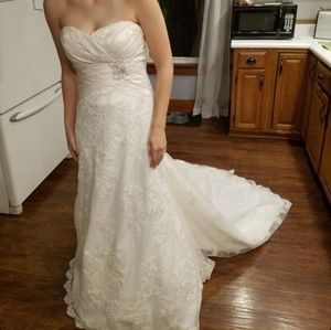 Strapless White Wedding Dress